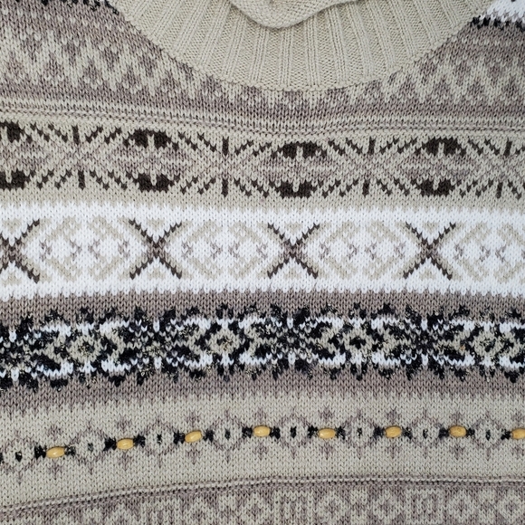 Dress Barn Geometric Pattern Turtleneck/Cowl Sweater- Women's- Size Medium - Picture 3 of 15